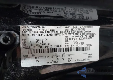 2014 Ford Focus Se из США, поврежденный, VIN 1FADP3F21EL134129